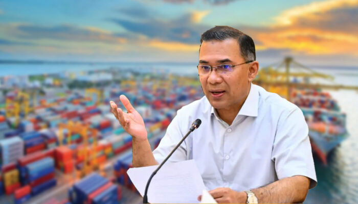 চট্টগ্রাম বন্দর ও প্রধানমন্ত্রী তারেক রহমান। ছবি : সংগৃহীত