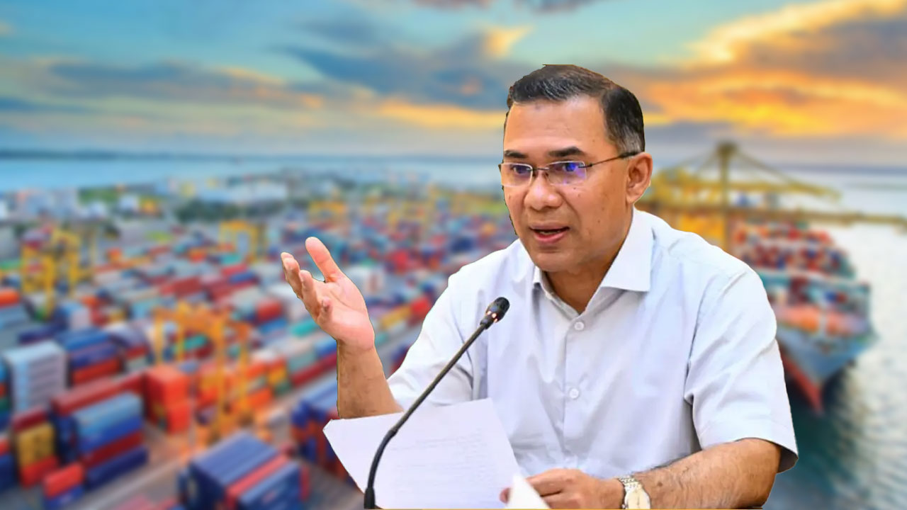 চট্টগ্রাম বন্দর ও প্রধানমন্ত্রী তারেক রহমান। ছবি : সংগৃহীত